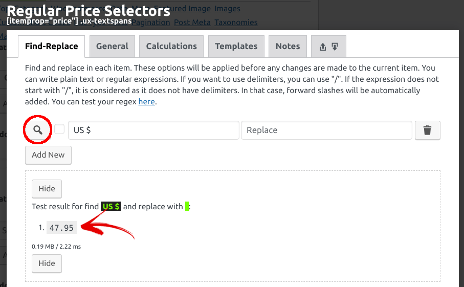 How to calculate values with math formulas WP Content Crawler