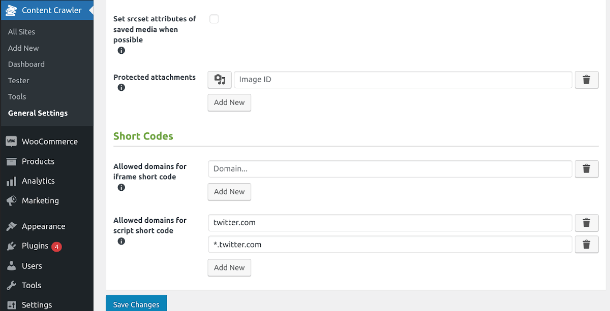 Configure general settings to allow scripts from Twitter